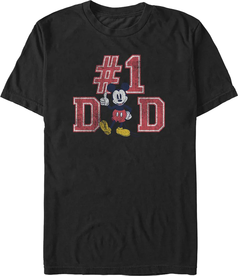 #1 Dad Mickey Mouse Disney T-Shirt