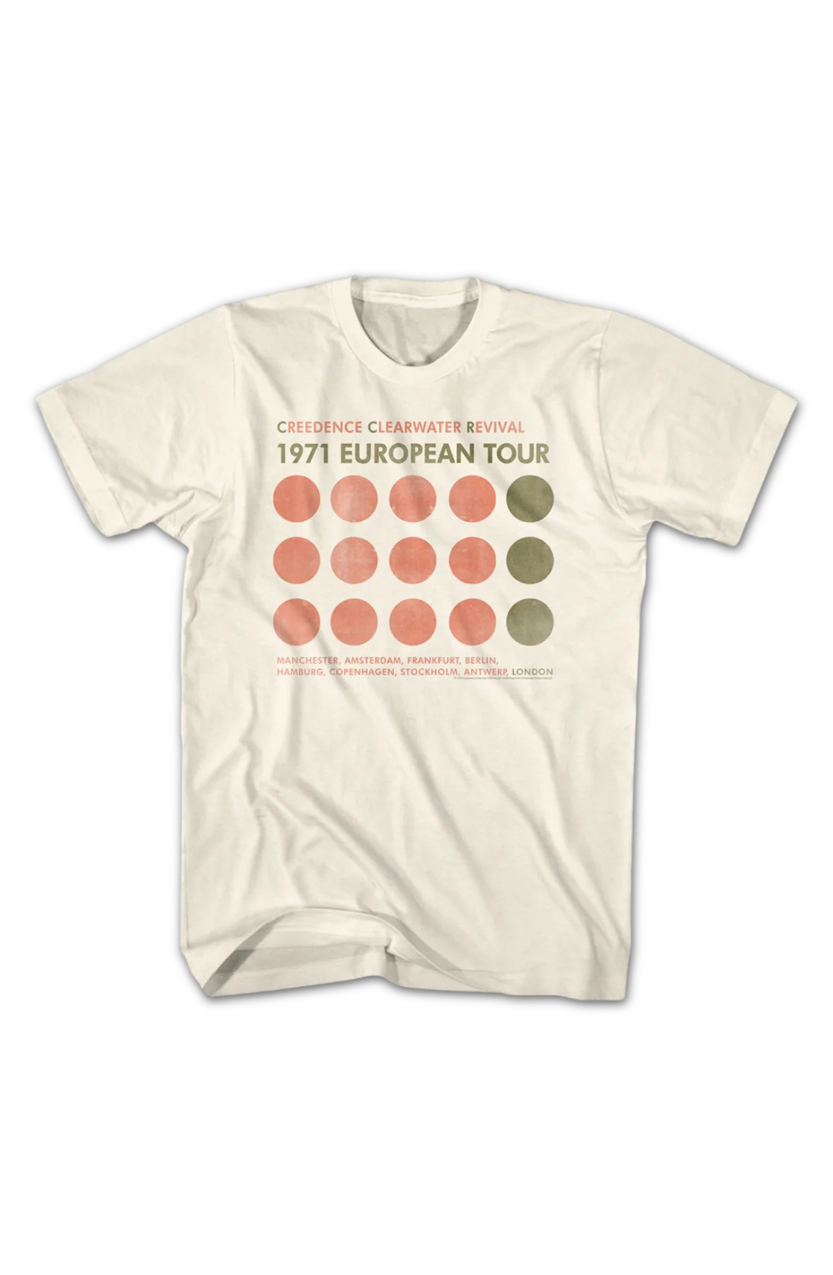 1971 European Tour Creedence Clearwater Revival T-Shirt - Image 2