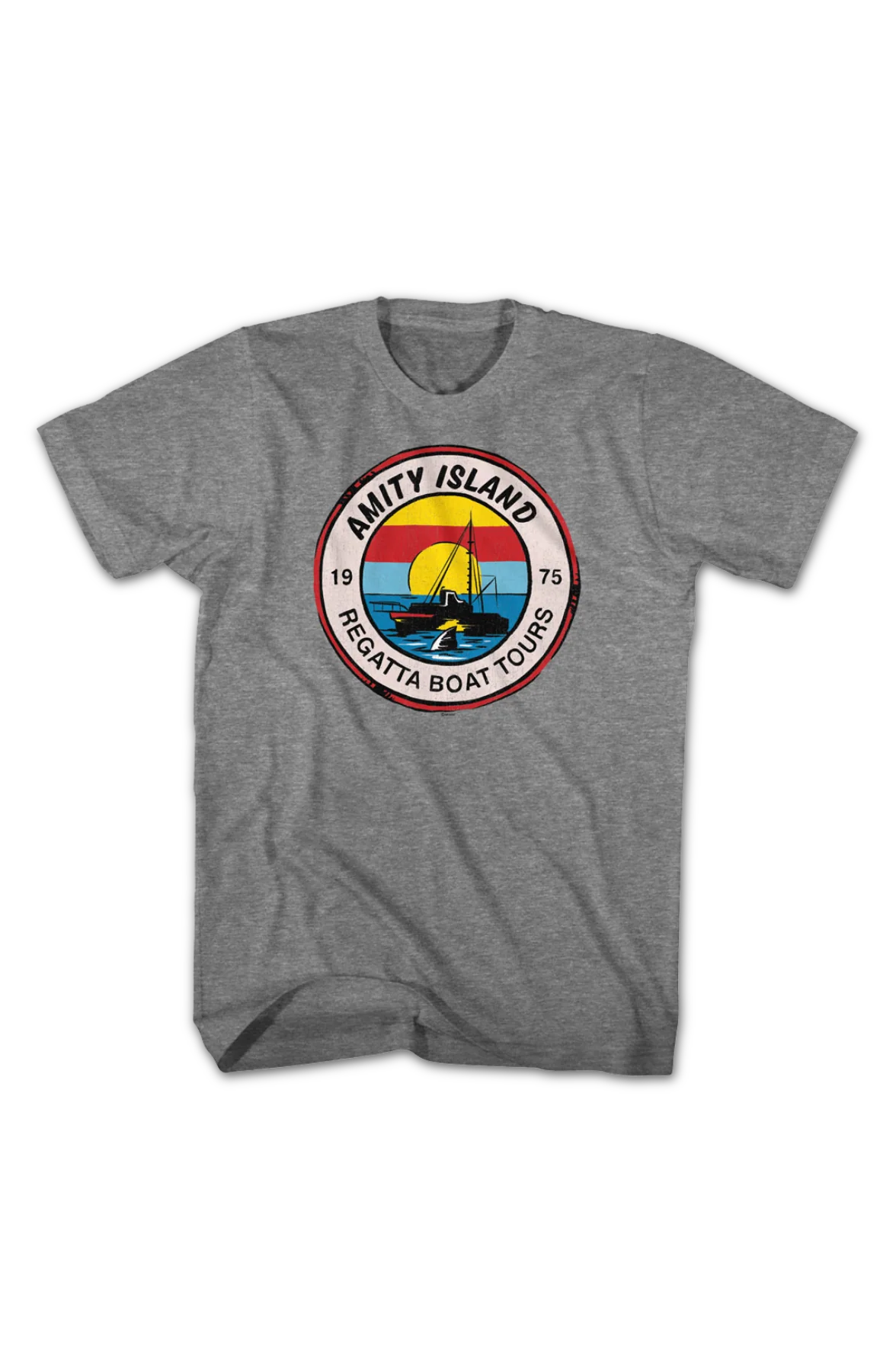 1975 Amity Island Regatta Boat Tours Jaws T-Shirt - Image 2