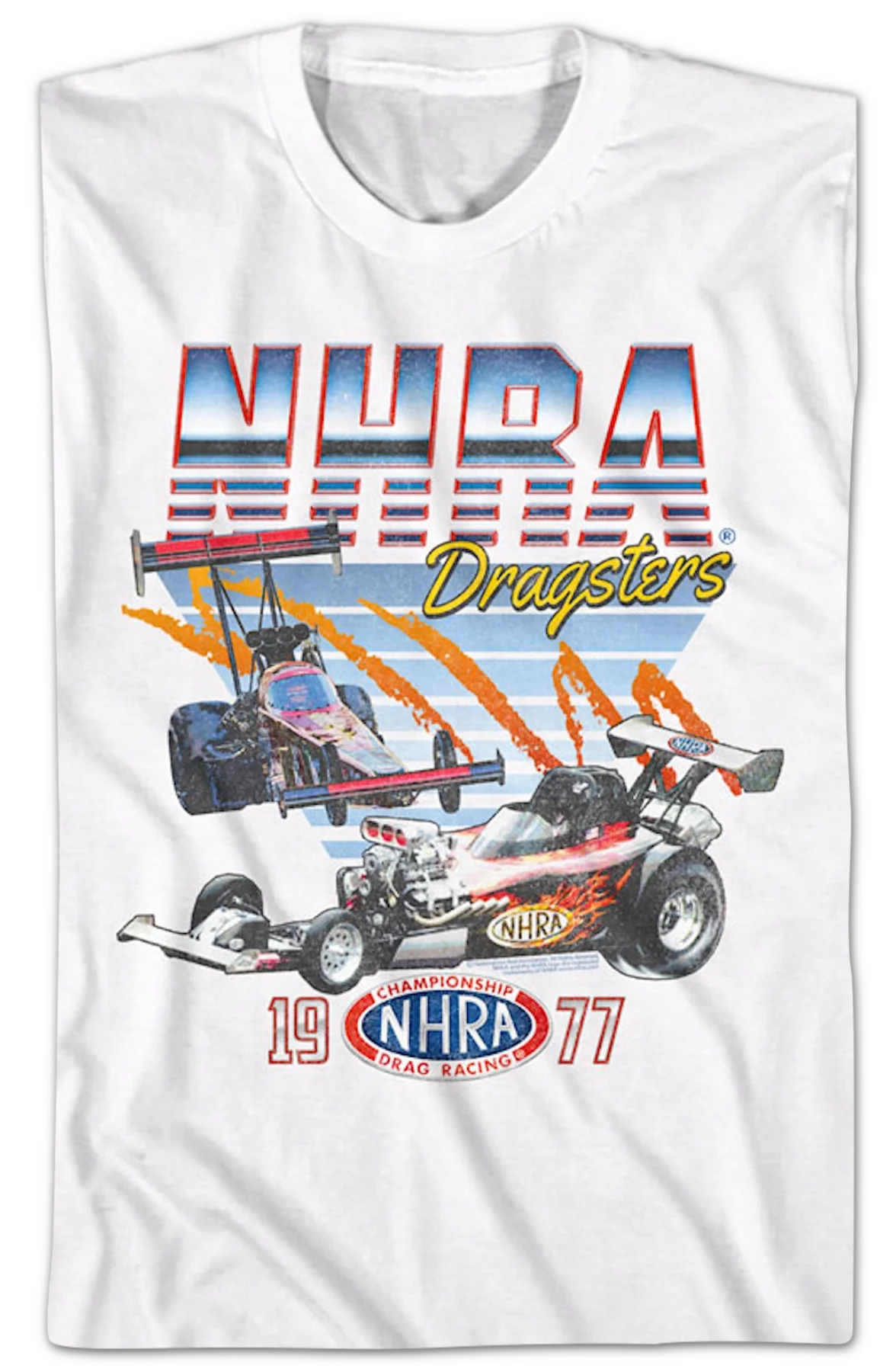 1977 Dragsters National Hot Rod Association T-Shirt - Image 2