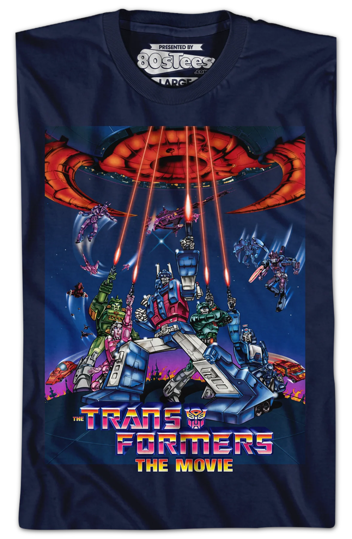 1986 Movie Poster Transformers T-Shirt - Image 2