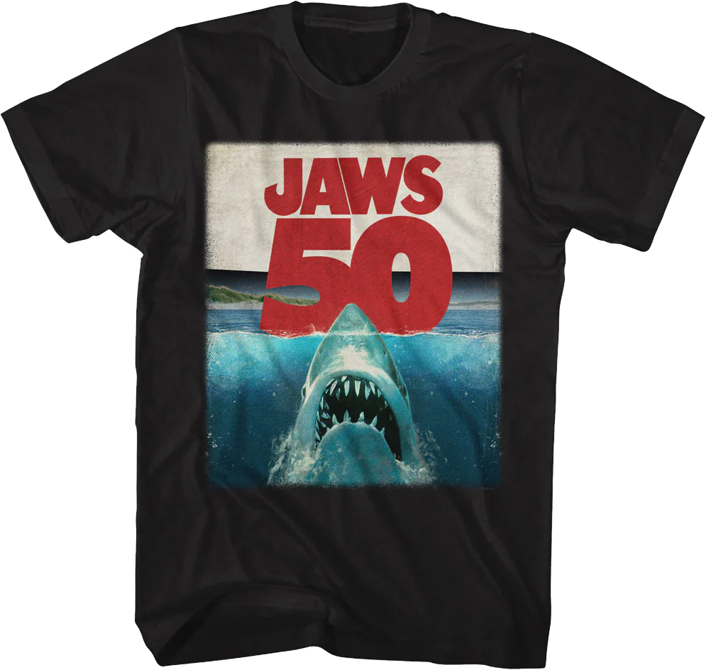 50th Anniversary Poster Jaws T-Shirt