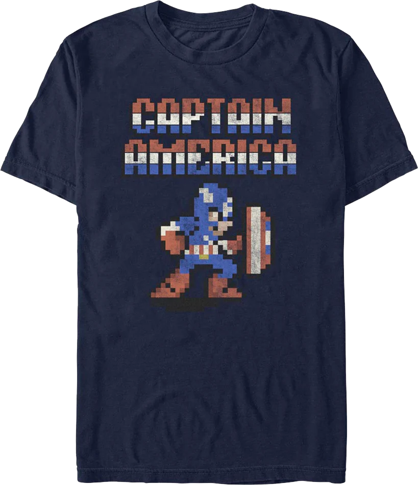 8-Bit Captain America Marvel Comics T-Shirt