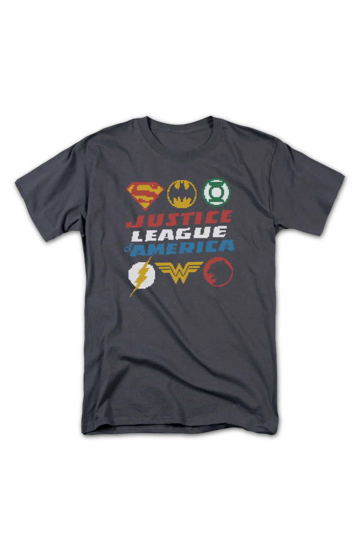 8-Bit Logos Justice League of America DC Comics T-Shirt - Image 2