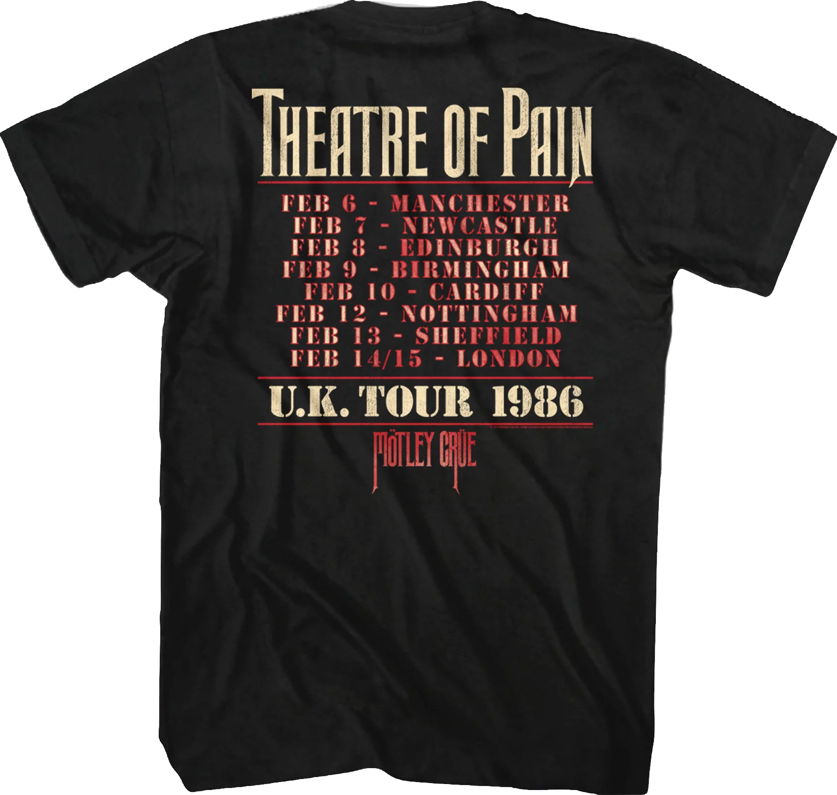 '86 UK Tour Motley Crue T-Shirt - Image 3