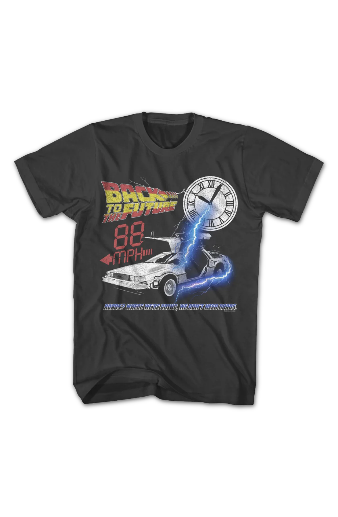 88 MPH We Don't Need Roads Back To The Future T-Shirt - Image 2