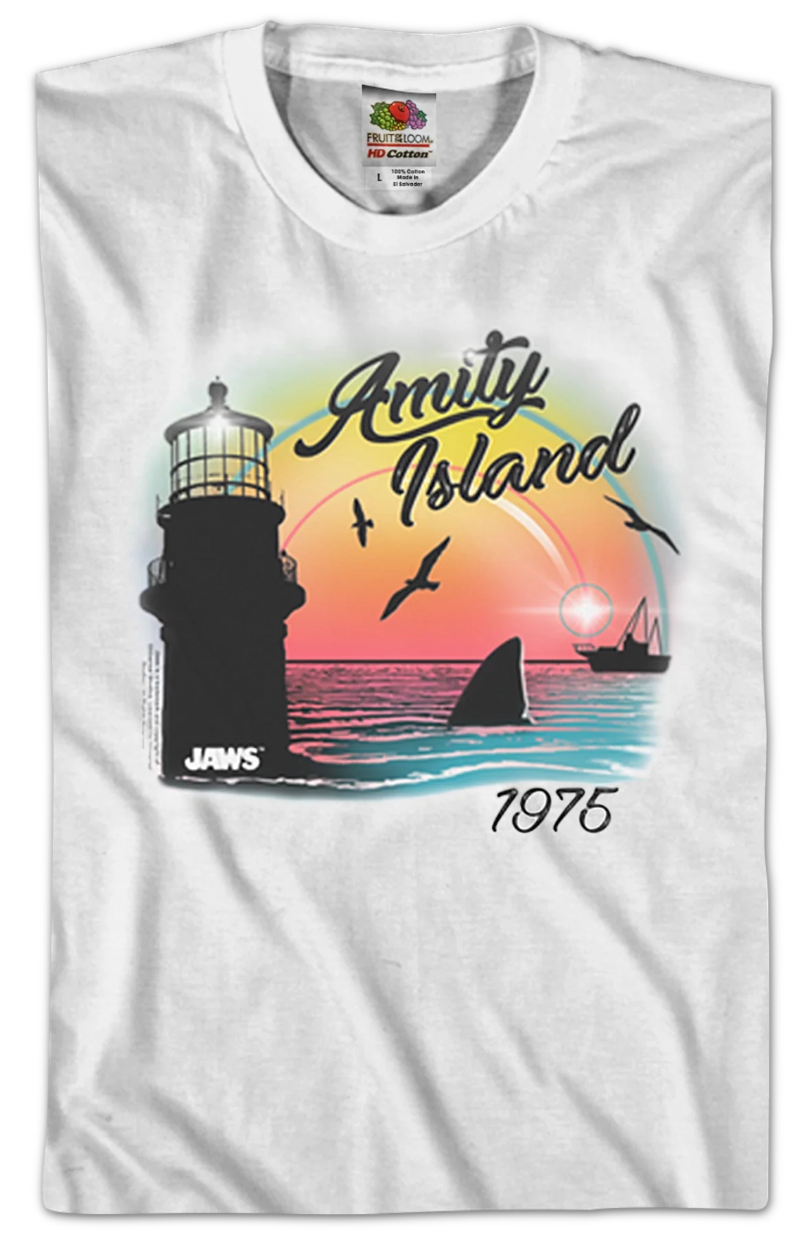 Airbrush Amity Island Jaws T-Shirt - Image 2