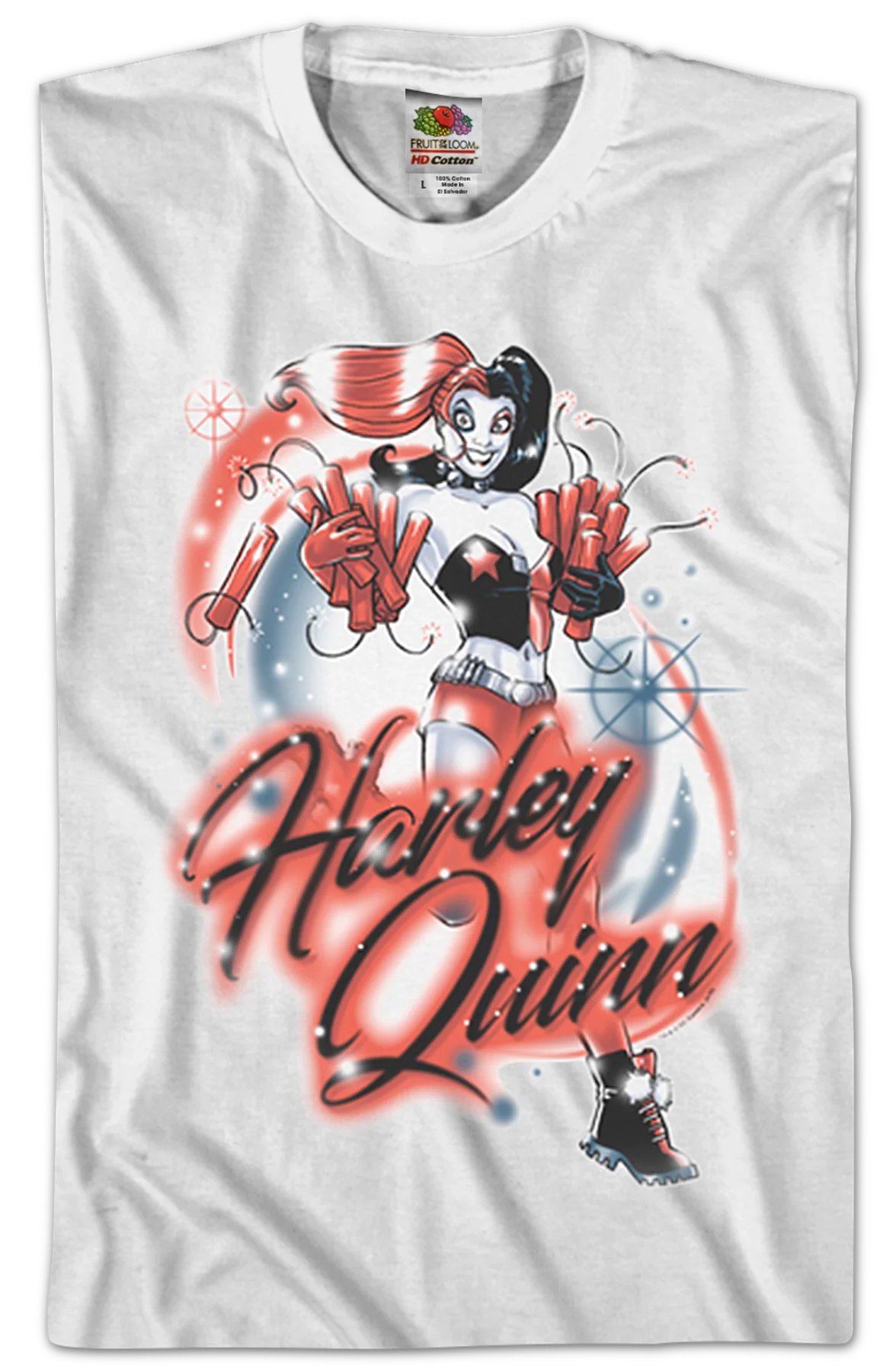 Airbrush Harley Quinn DC Comics T-Shirt - Image 2