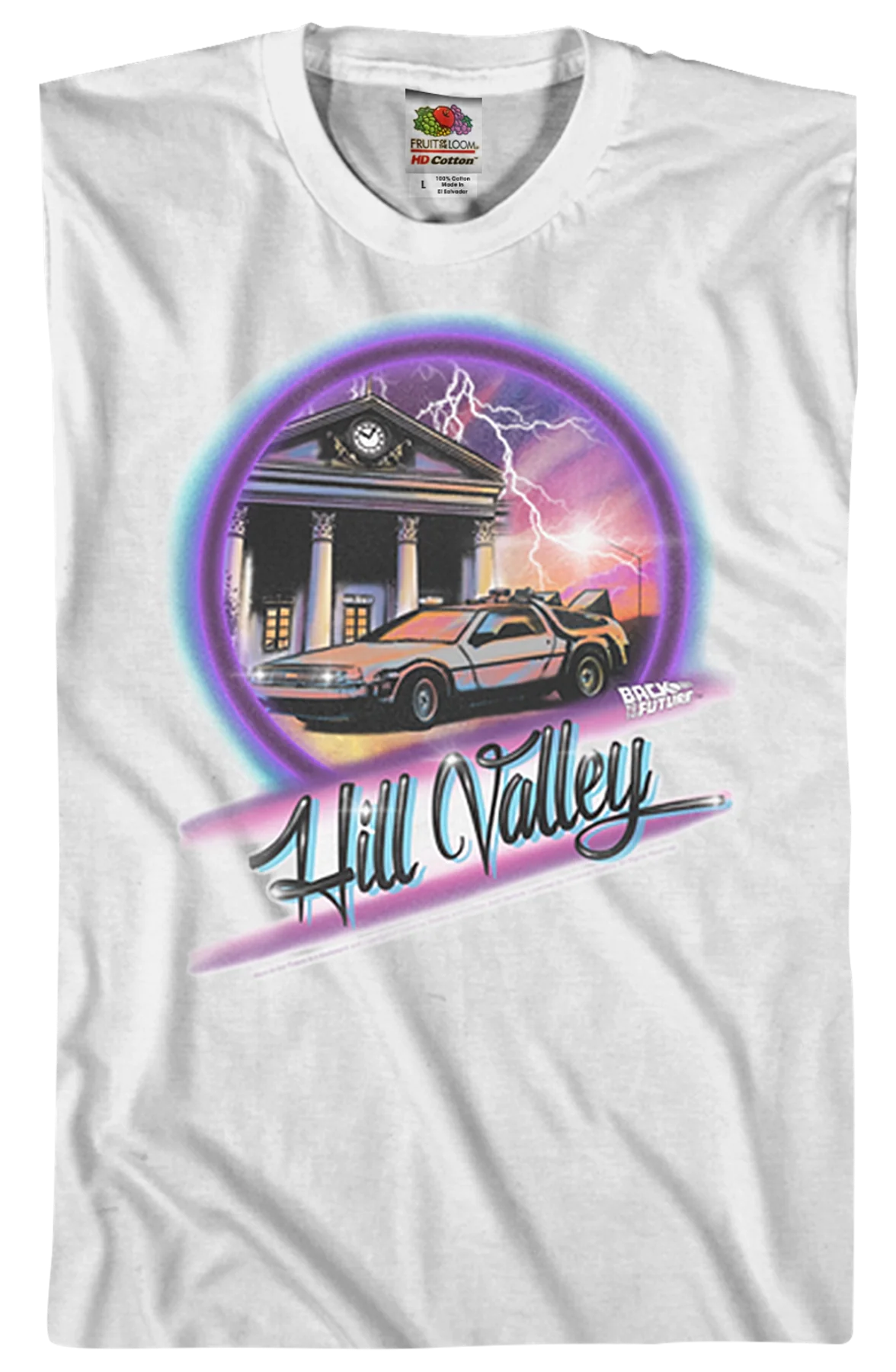Airbrush Hill Valley Back To The Future T-Shirt - Image 2