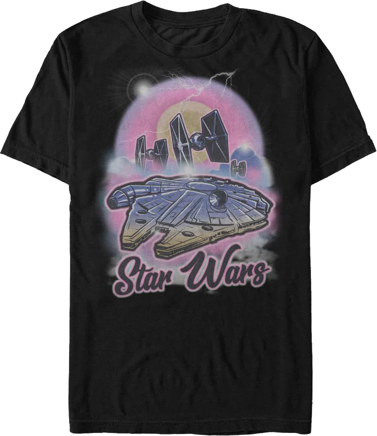 Airbrush Millennium Falcon Star Wars T-Shirt