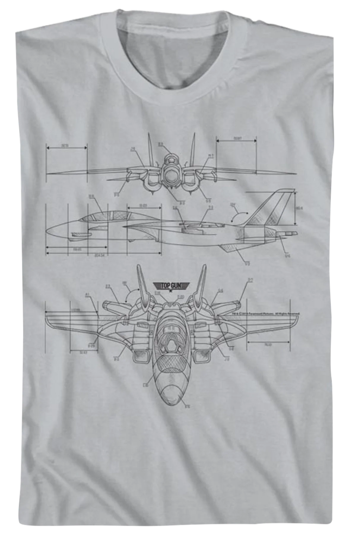 Aircraft Diagram Top Gun T-Shirt - Image 2