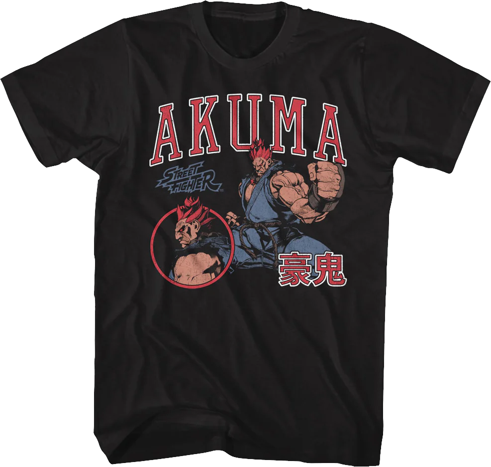 Akuma Varsity Collage Street Fighter T-Shirt