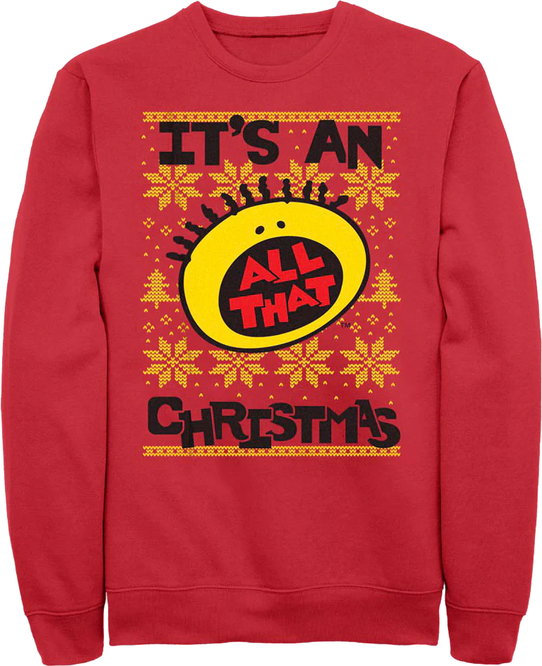 All That Faux Ugly Christmas Sweater Nickelodeon Sweatshirt