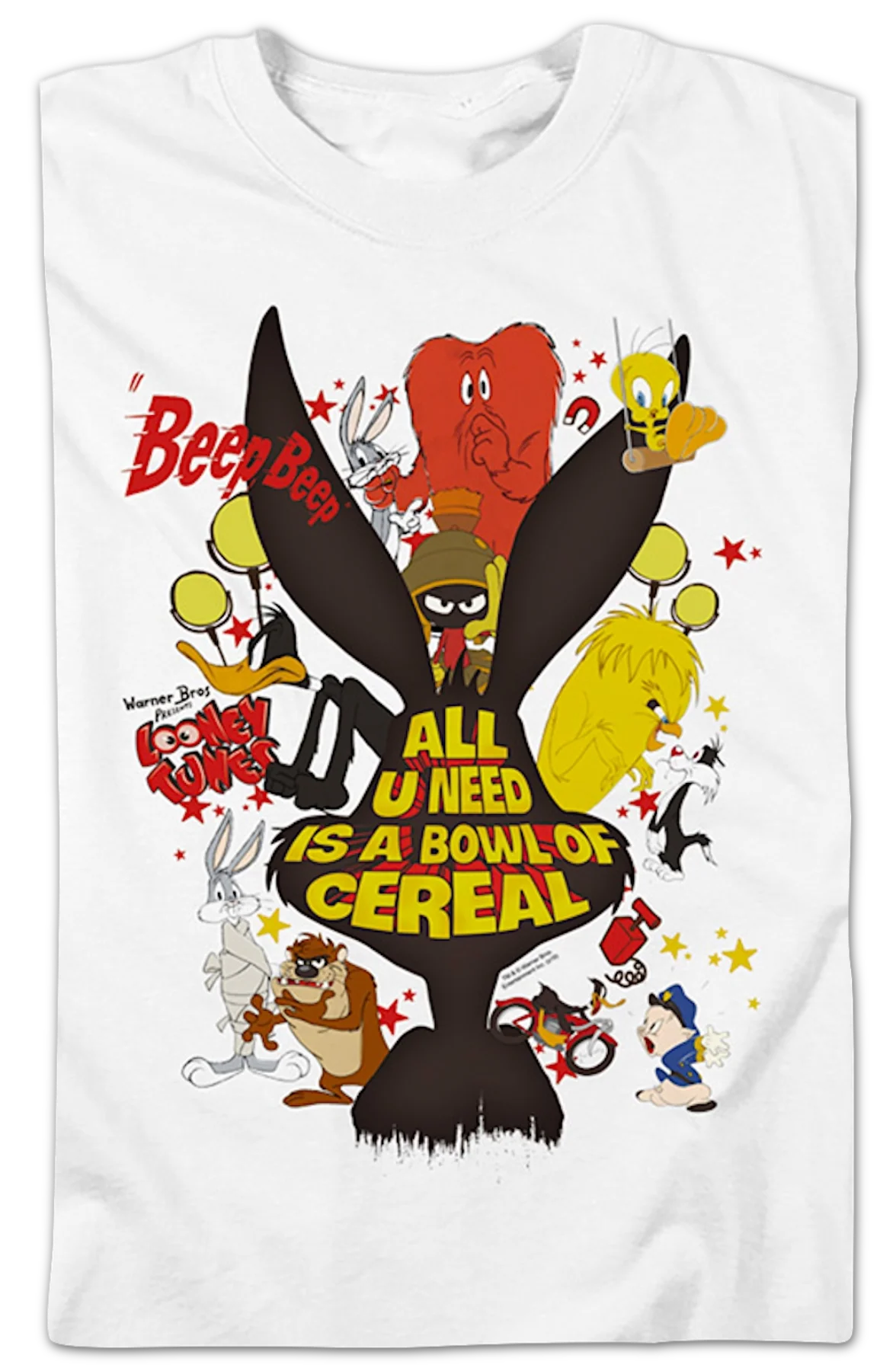 All U Need Is A Bowl Of Cereal Looney Tunes T-Shirt - Image 2
