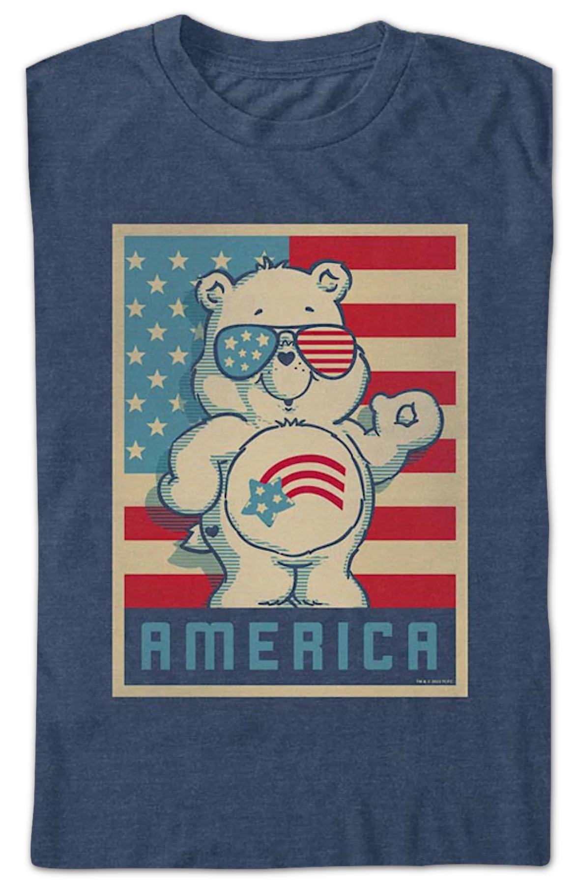 America Cares Bear Patriotic Pose Care Bears T-Shirt - Image 2