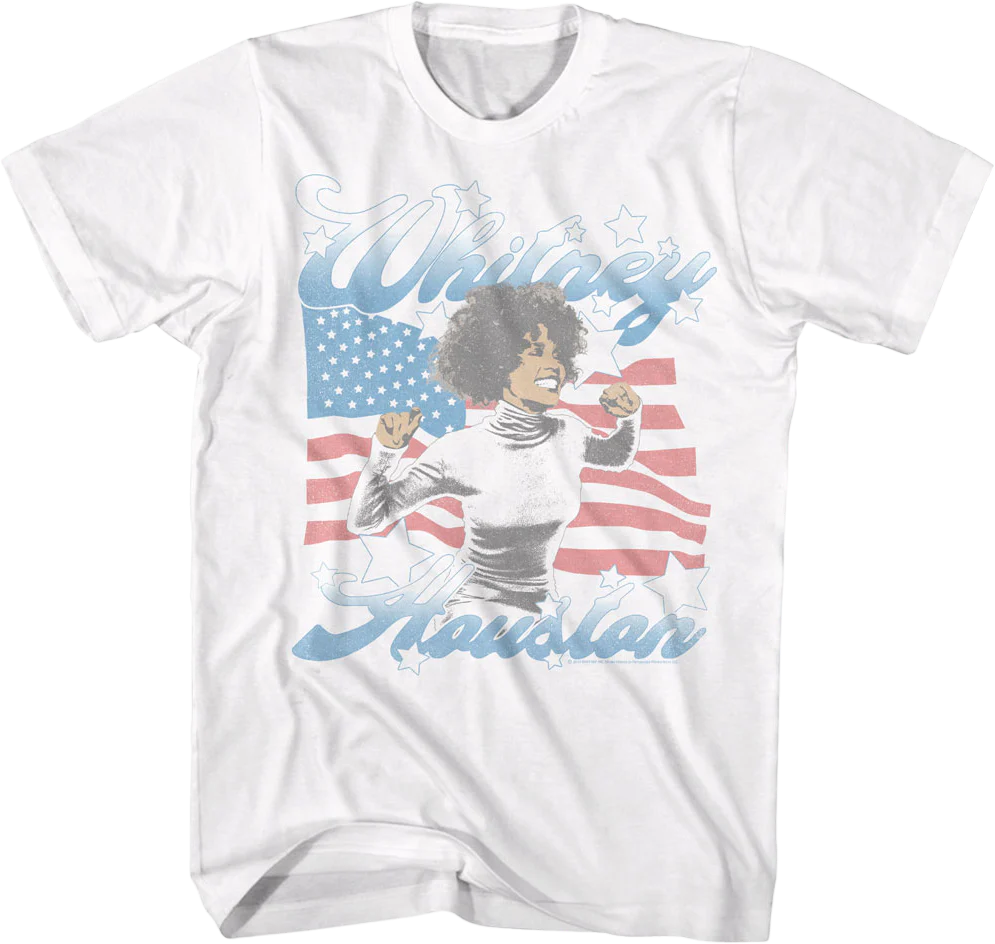American Flag Whitney Houston T-Shirt