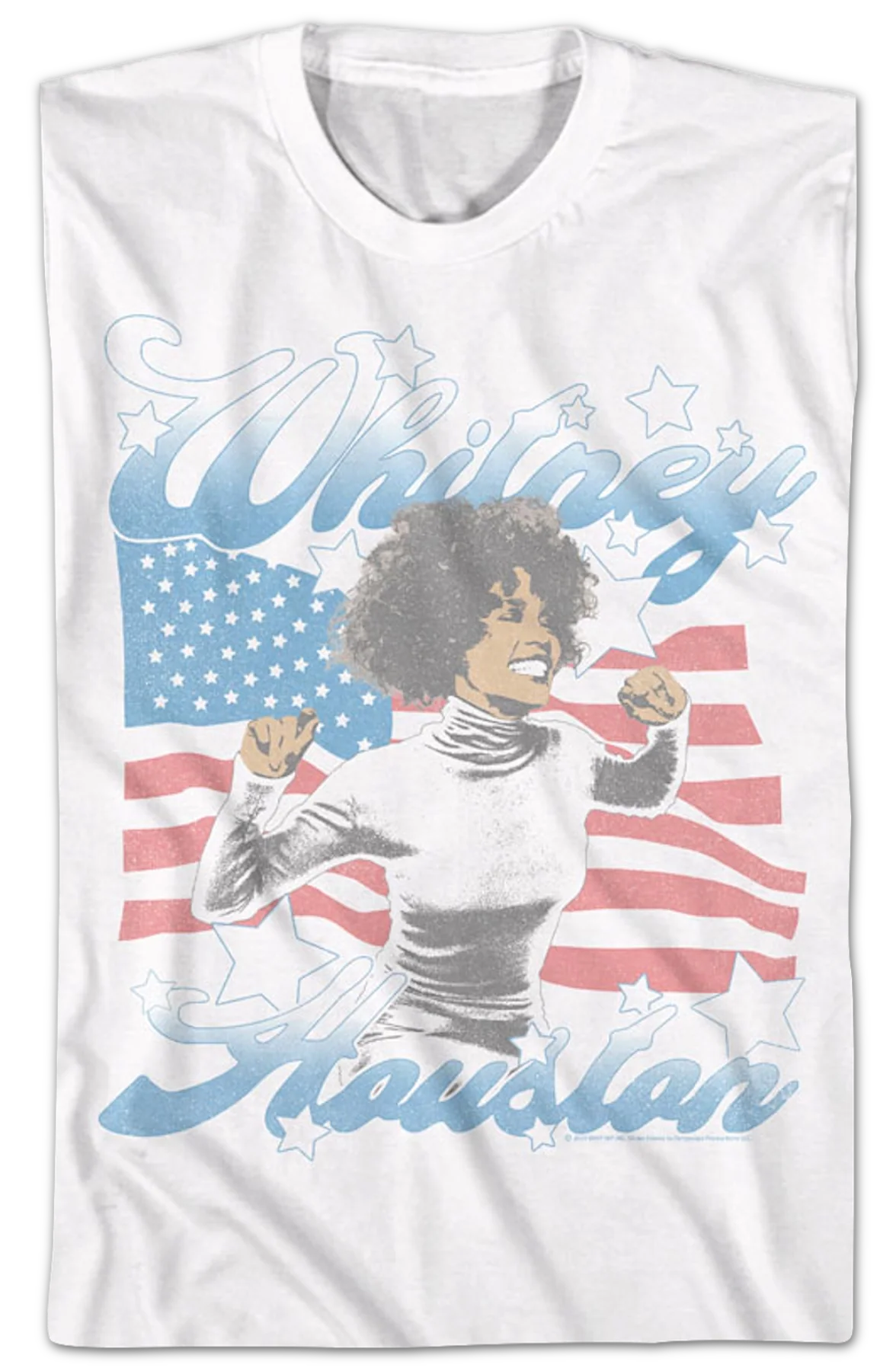 American Flag Whitney Houston T-Shirt - Image 2