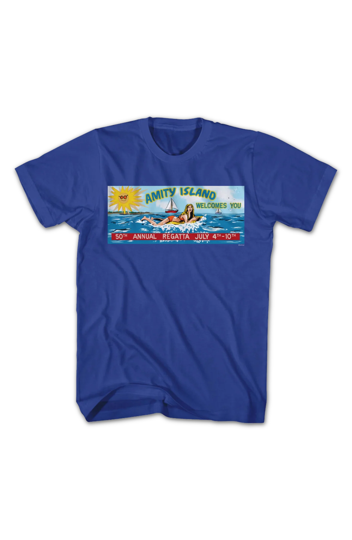 Amity Island 50th Annual Regatta Billboard Jaws T-Shirt - Image 2