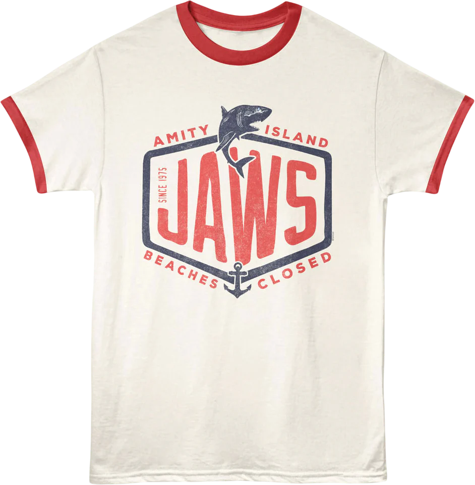 Amity Island Beaches Closed Jaws Ringer Shirt