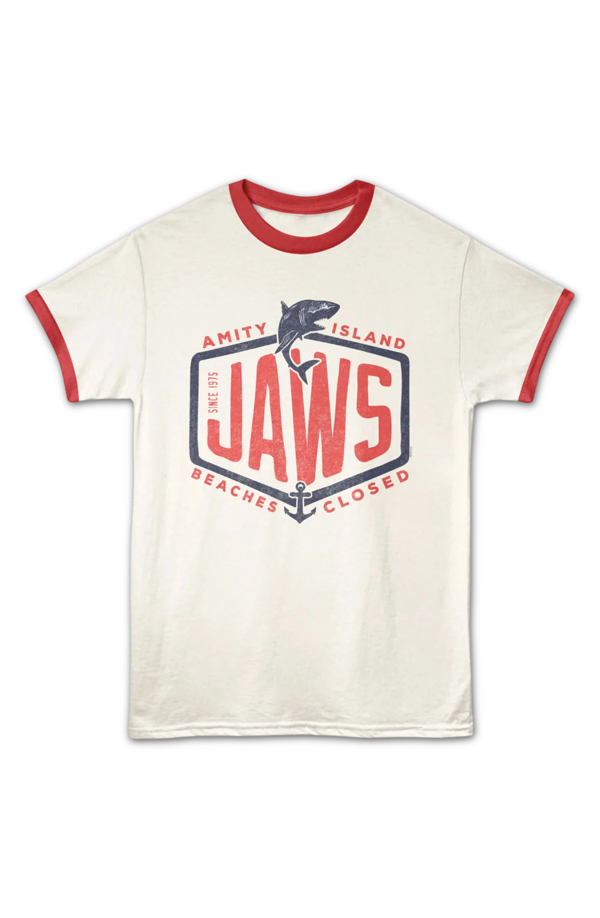 Amity Island Beaches Closed Jaws Ringer Shirt - Image 2