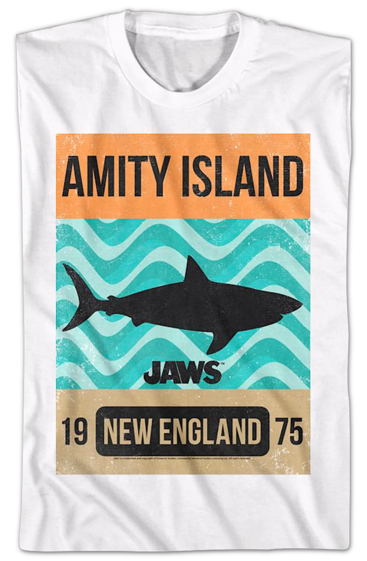 Amity Island Shark Waves Jaws T-Shirt - Image 2