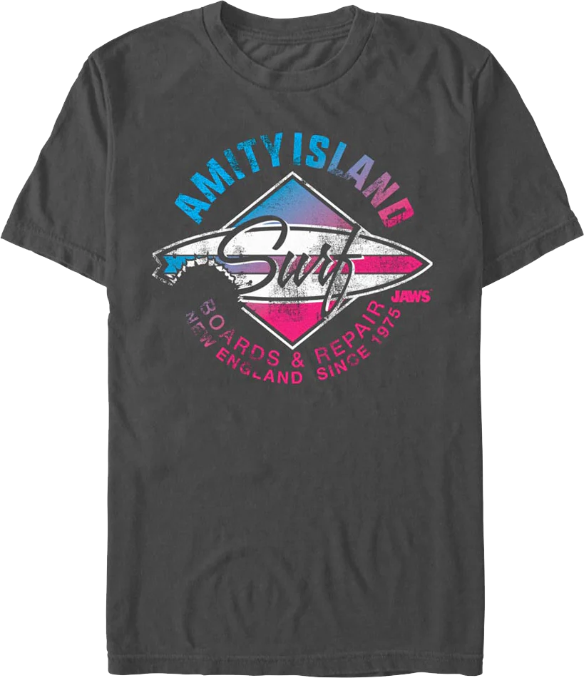 Amity Island Surf Board Repair Jaws T-Shirt