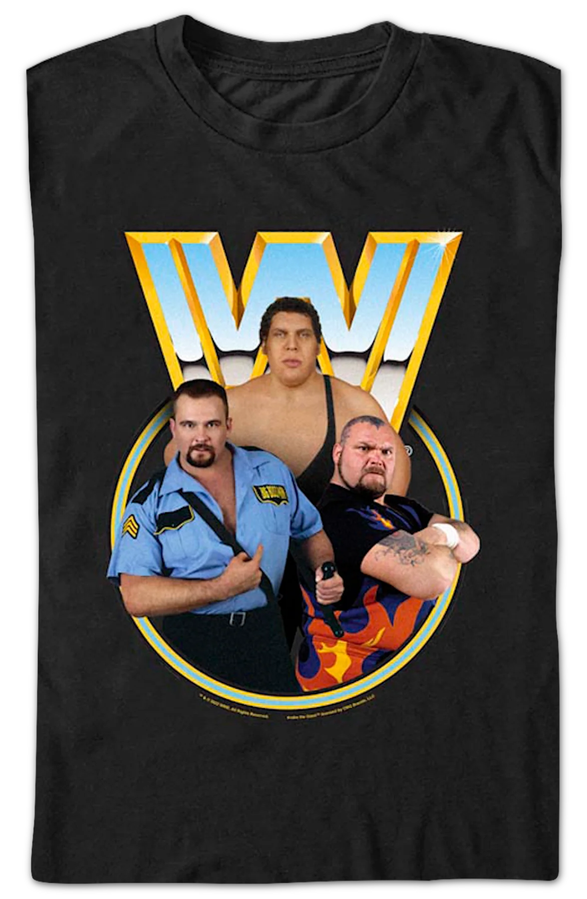 Andre The Giant, Bam Bam Bigelow, Big Boss Man WWE T-Shirt - Image 2