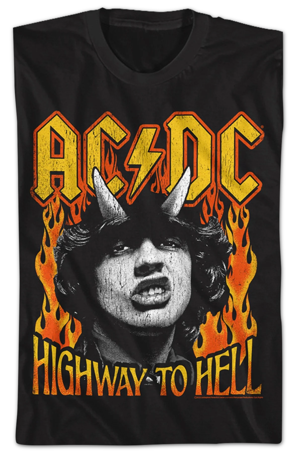 Angus Young Highway To Hell Flames ACDC Shirt - Image 2