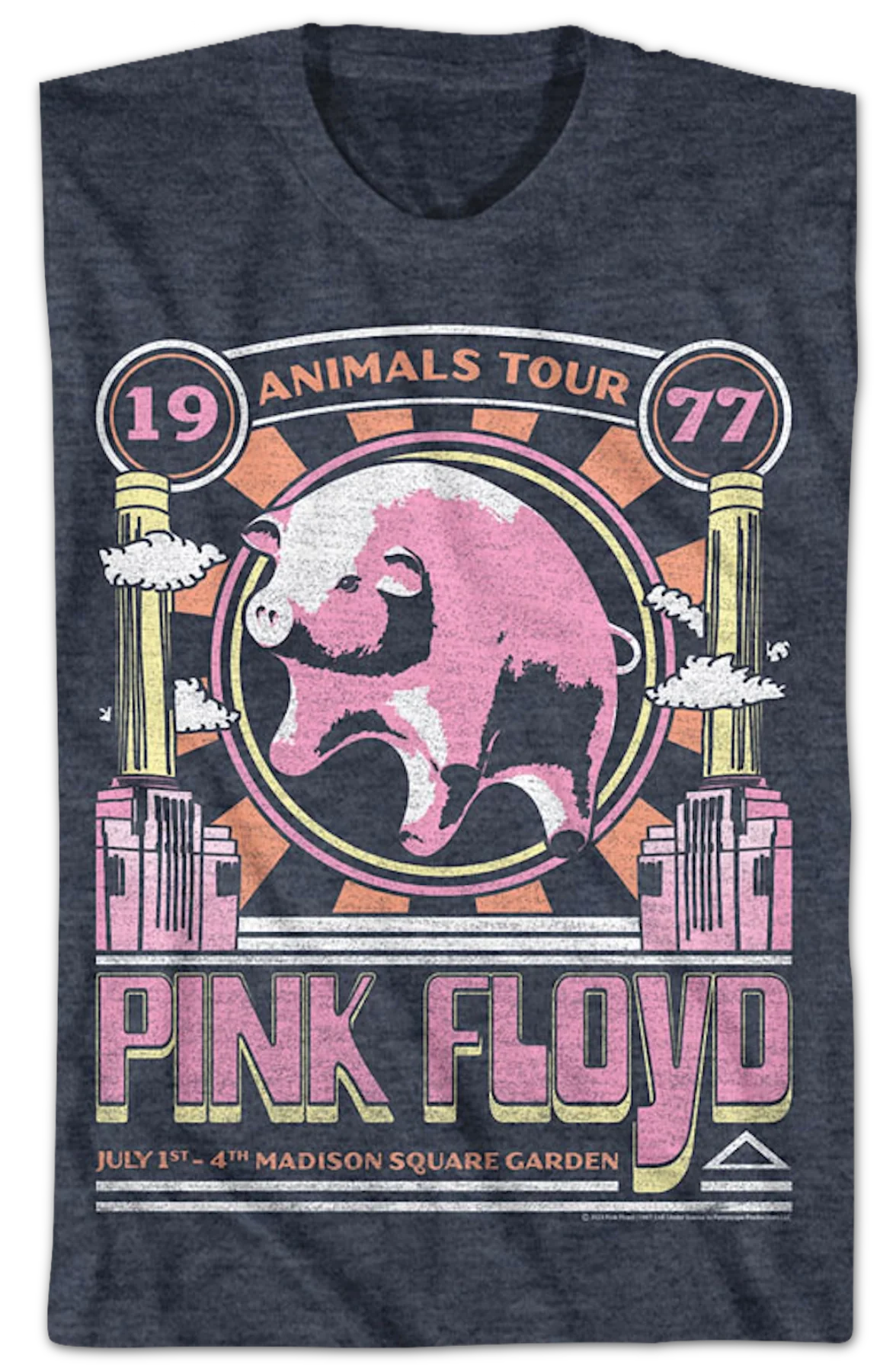 Animals Tour 1977 Poster Pink Floyd T-Shirt - Image 2