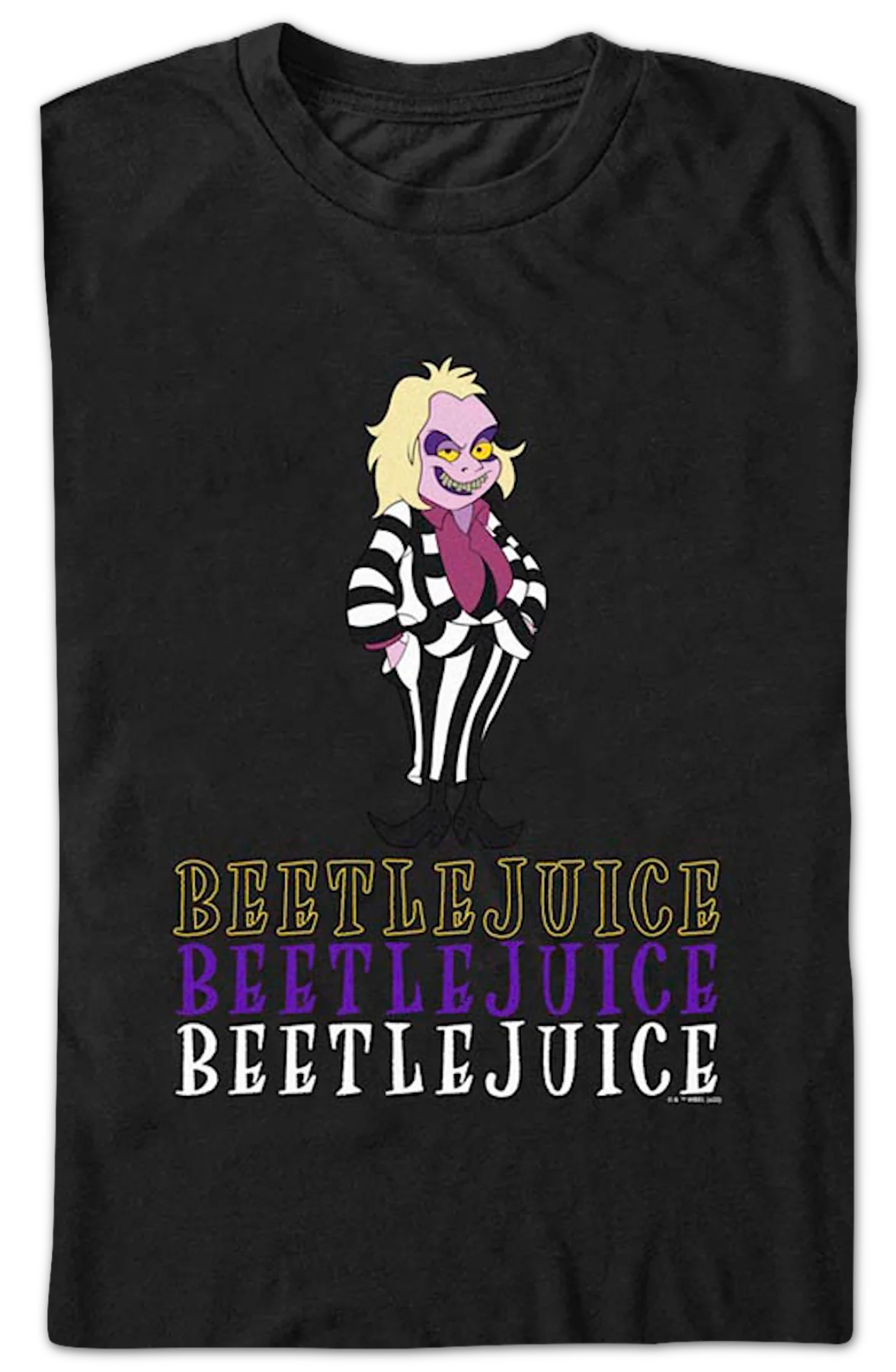 Animated Beetlejuice Beetlejuice Beetlejuice T-Shirt - Image 2