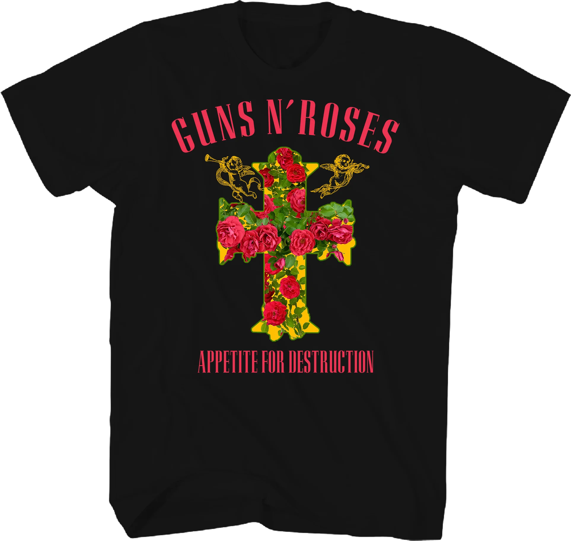 Appetite For Destruction Floral Cross Guns N' Roses T-Shirt
