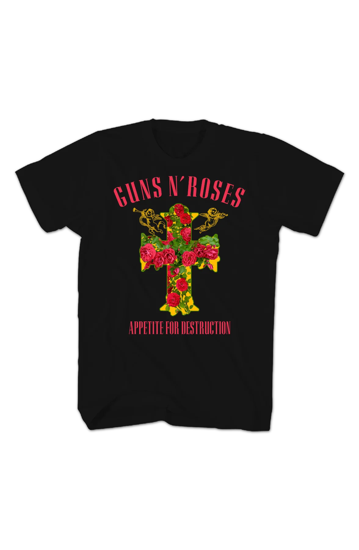 Appetite For Destruction Floral Cross Guns N' Roses T-Shirt - Image 2