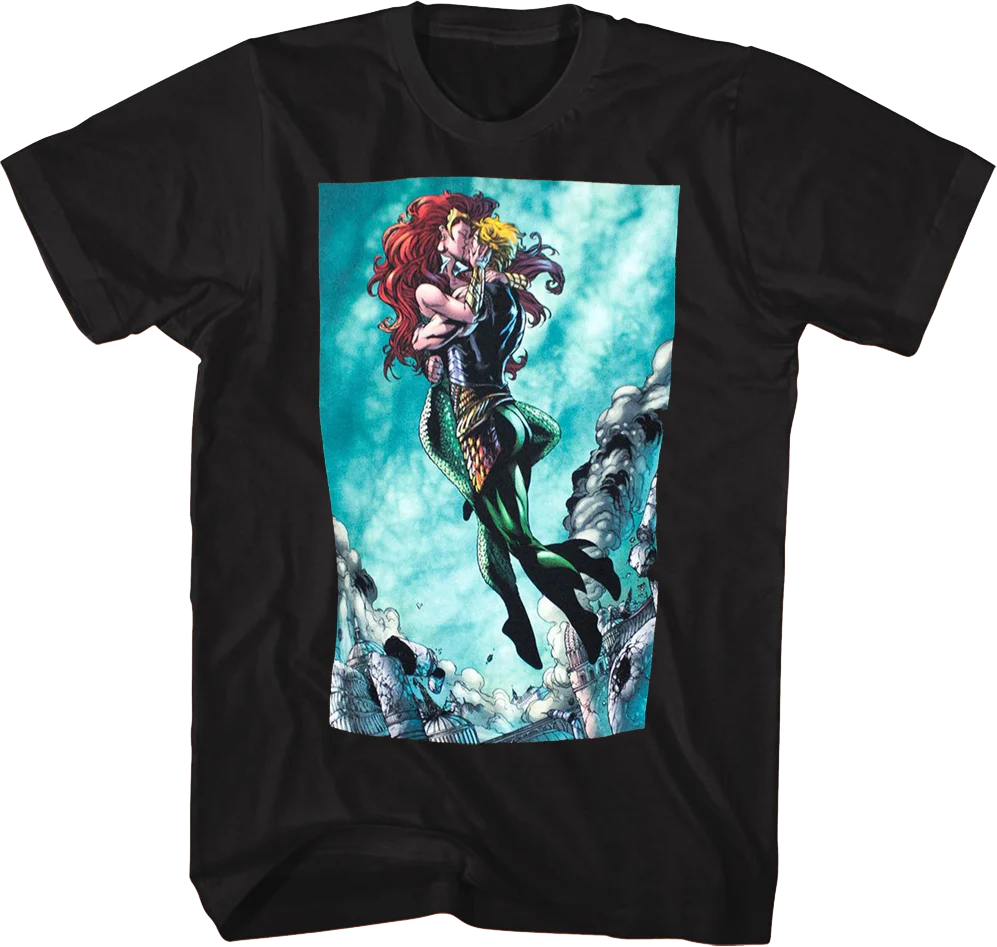 Aquaman and Mera Kissing DC Comics T-Shirt