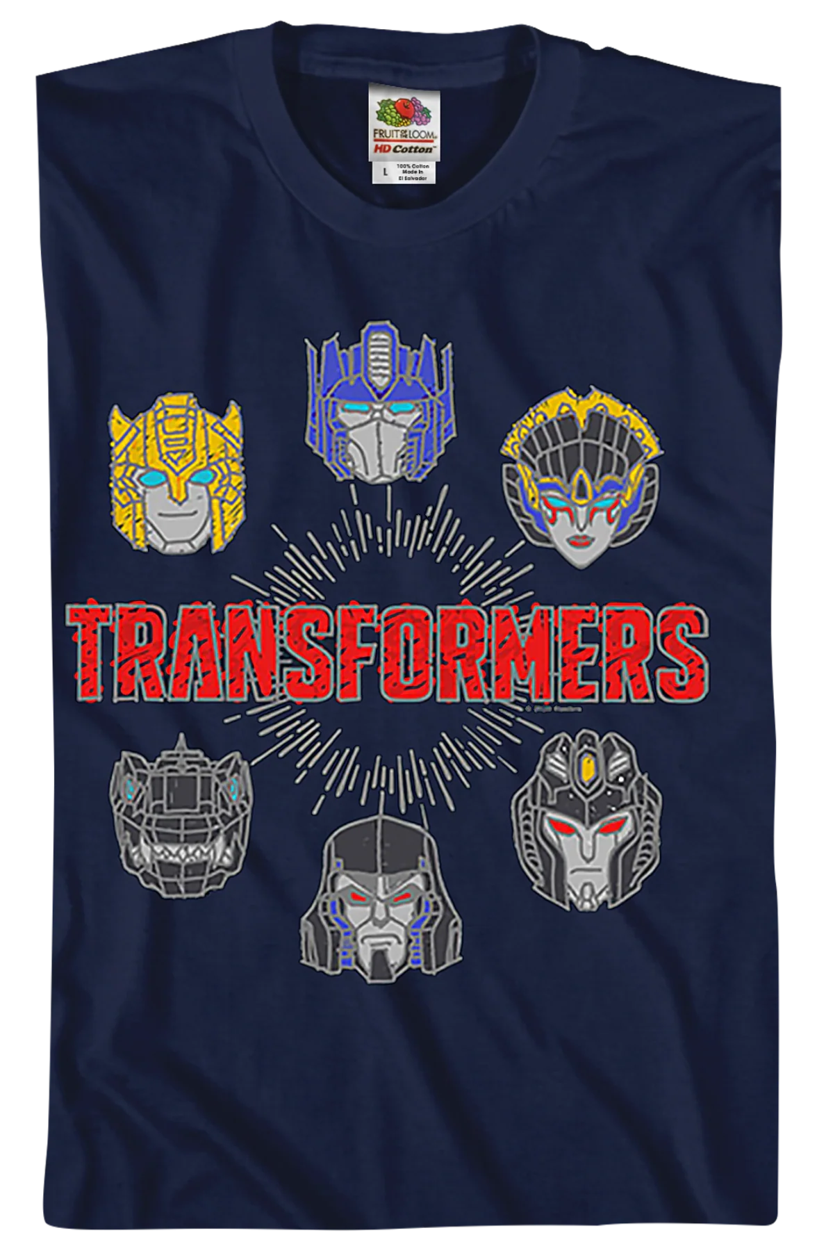 Autobots And Decepticons Head Shots Transformers T-Shirt - Image 2