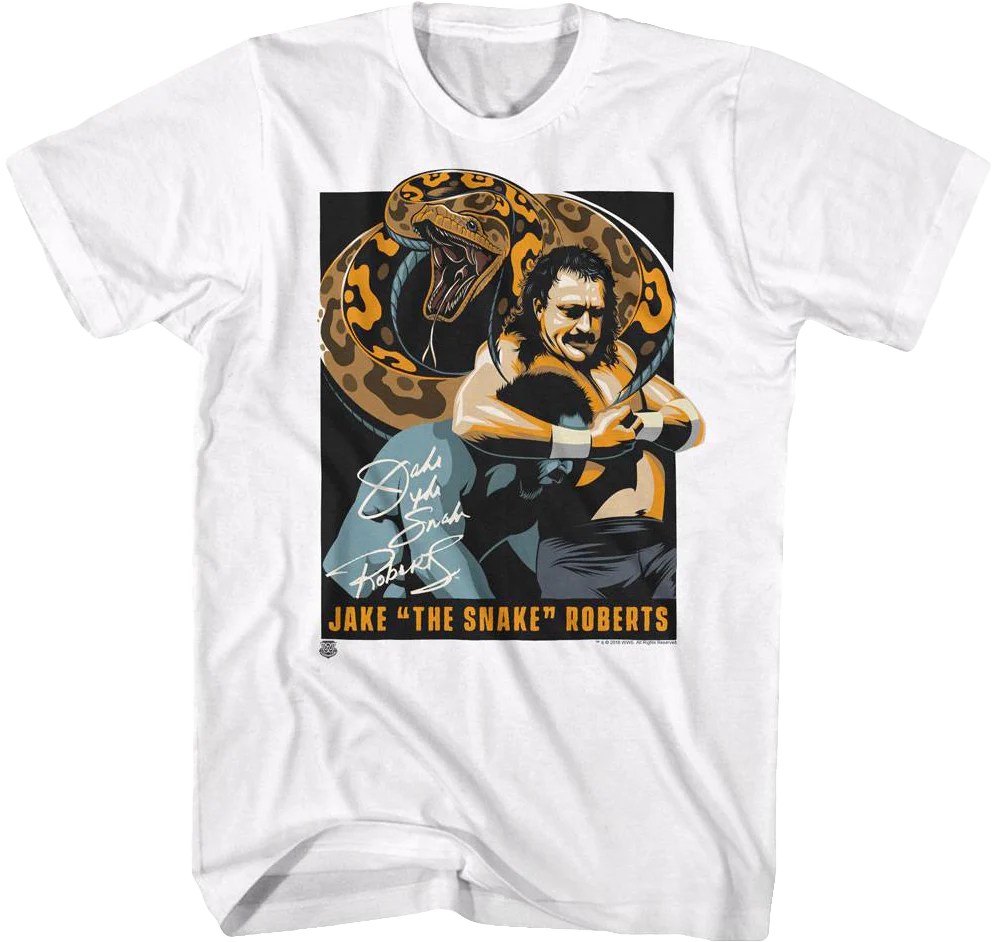 Autograph Jake The Snake Roberts T-Shirt