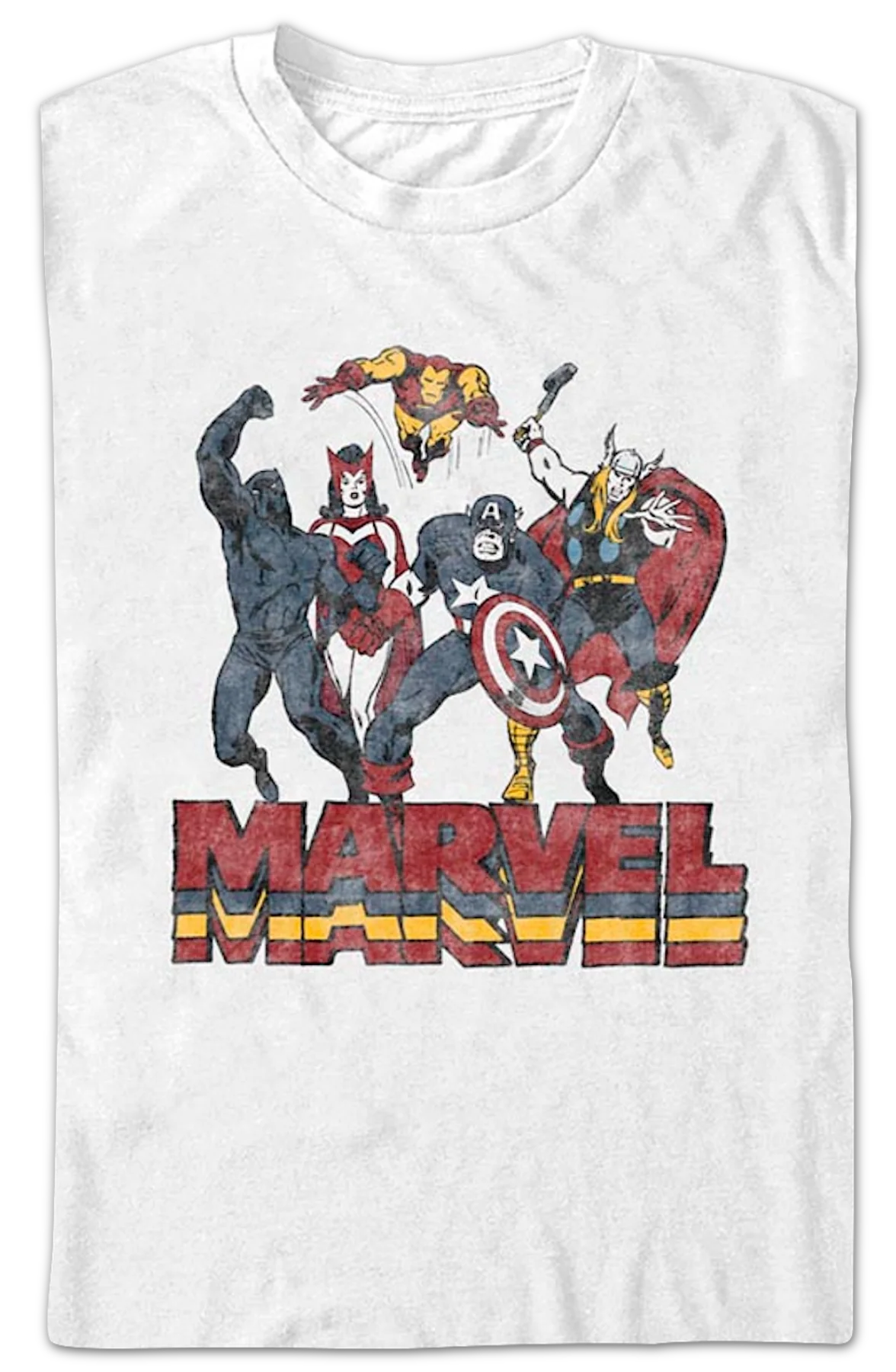 Avengers Fighting Poses Marvel Comics T-Shirt - Image 2