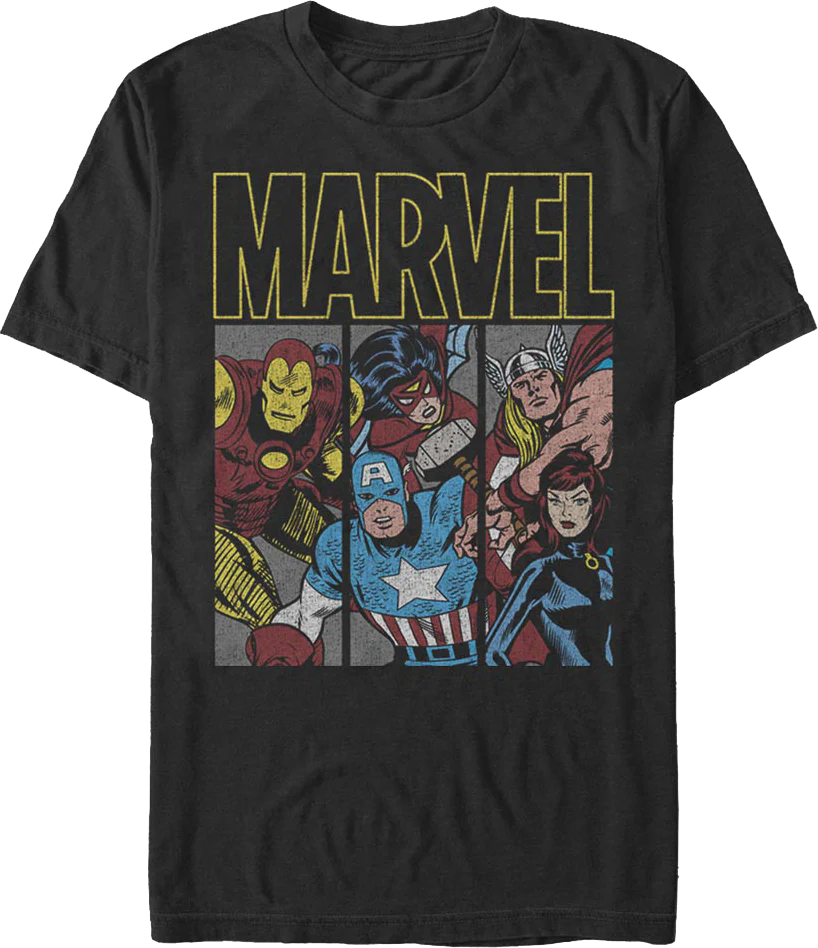 Avengers Panels Marvel Comics T-Shirt