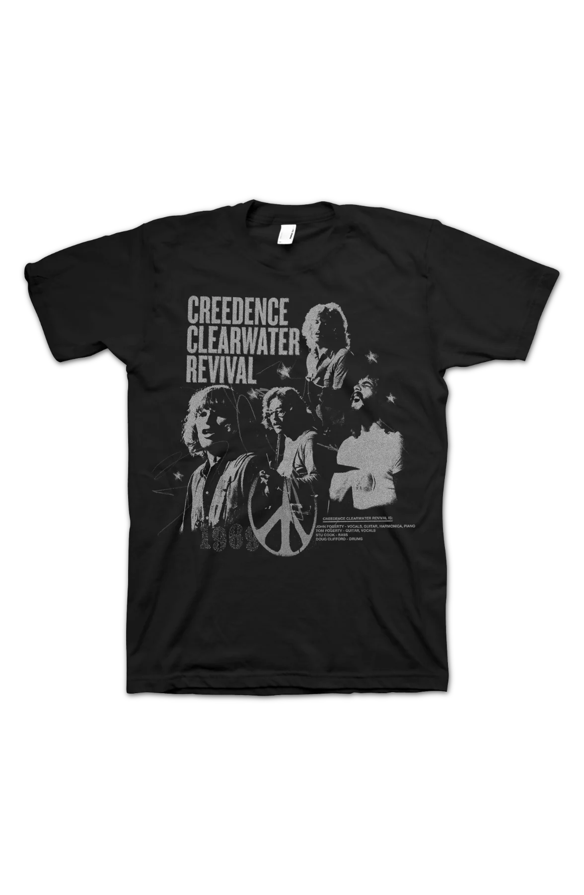 Band Members Collage Creedence Clearwater Revival T-Shirt - Image 2