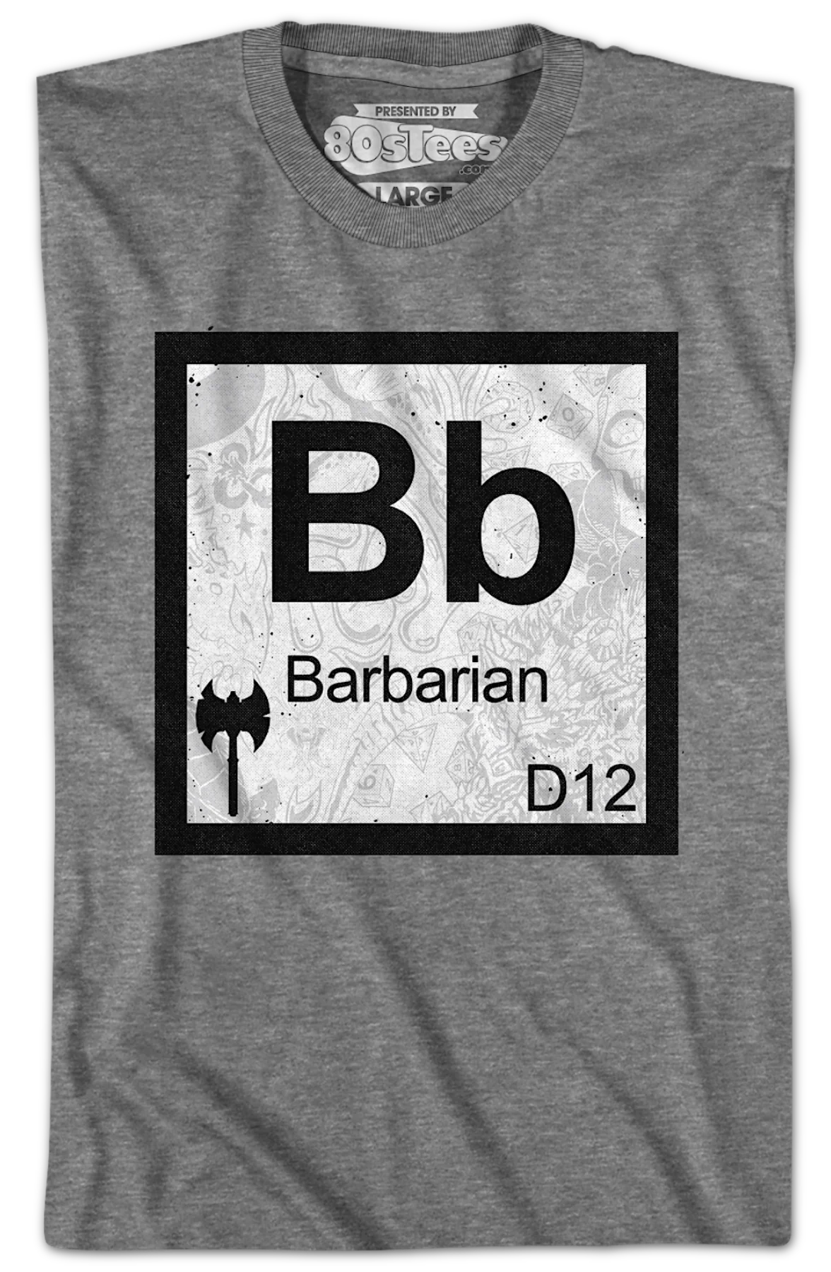 Barbarian Element Symbol Dungeons & Dragons T-Shirt - Image 2