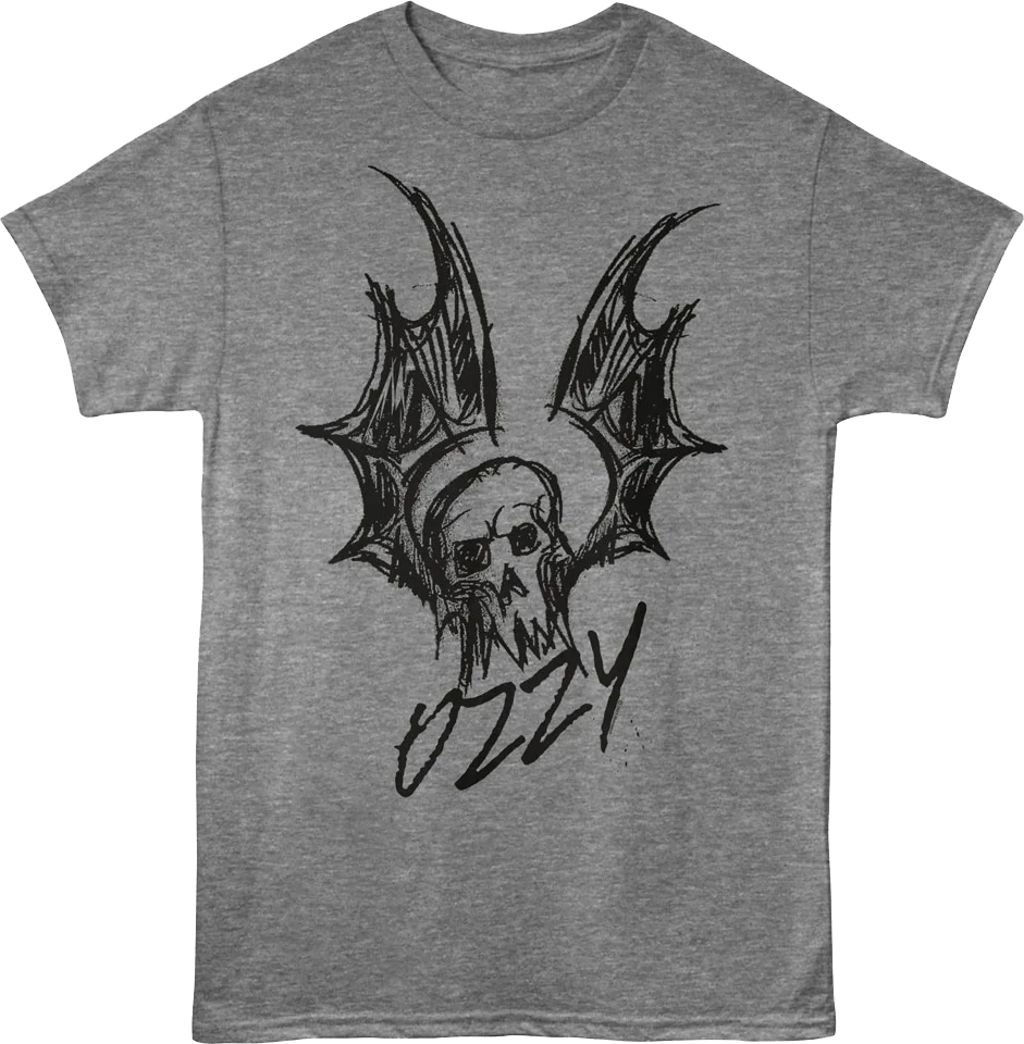 Bat Skull Sketch Ozzy Osbourne T-Shirt