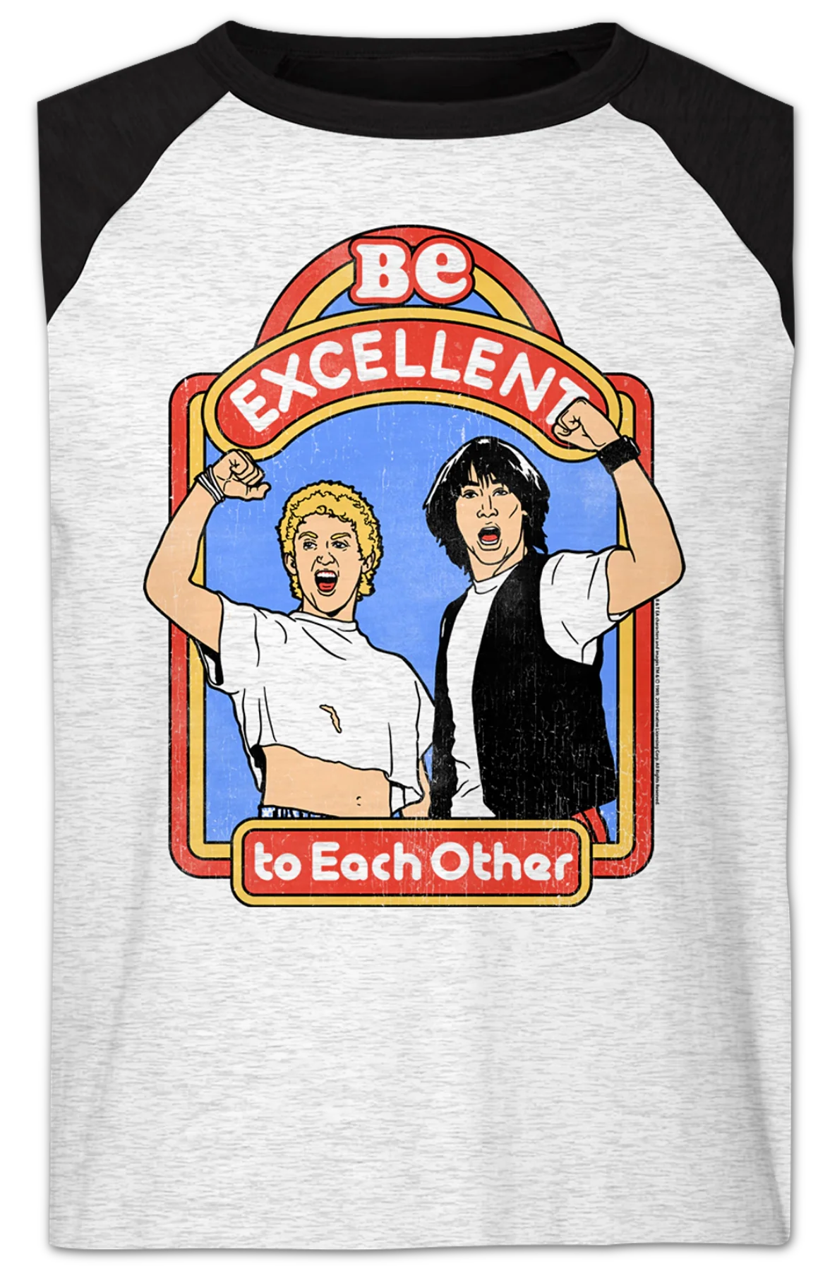 Be Excellent Bill and Ted's Excellent Adventure Raglan Baseball Shirt - Image 2