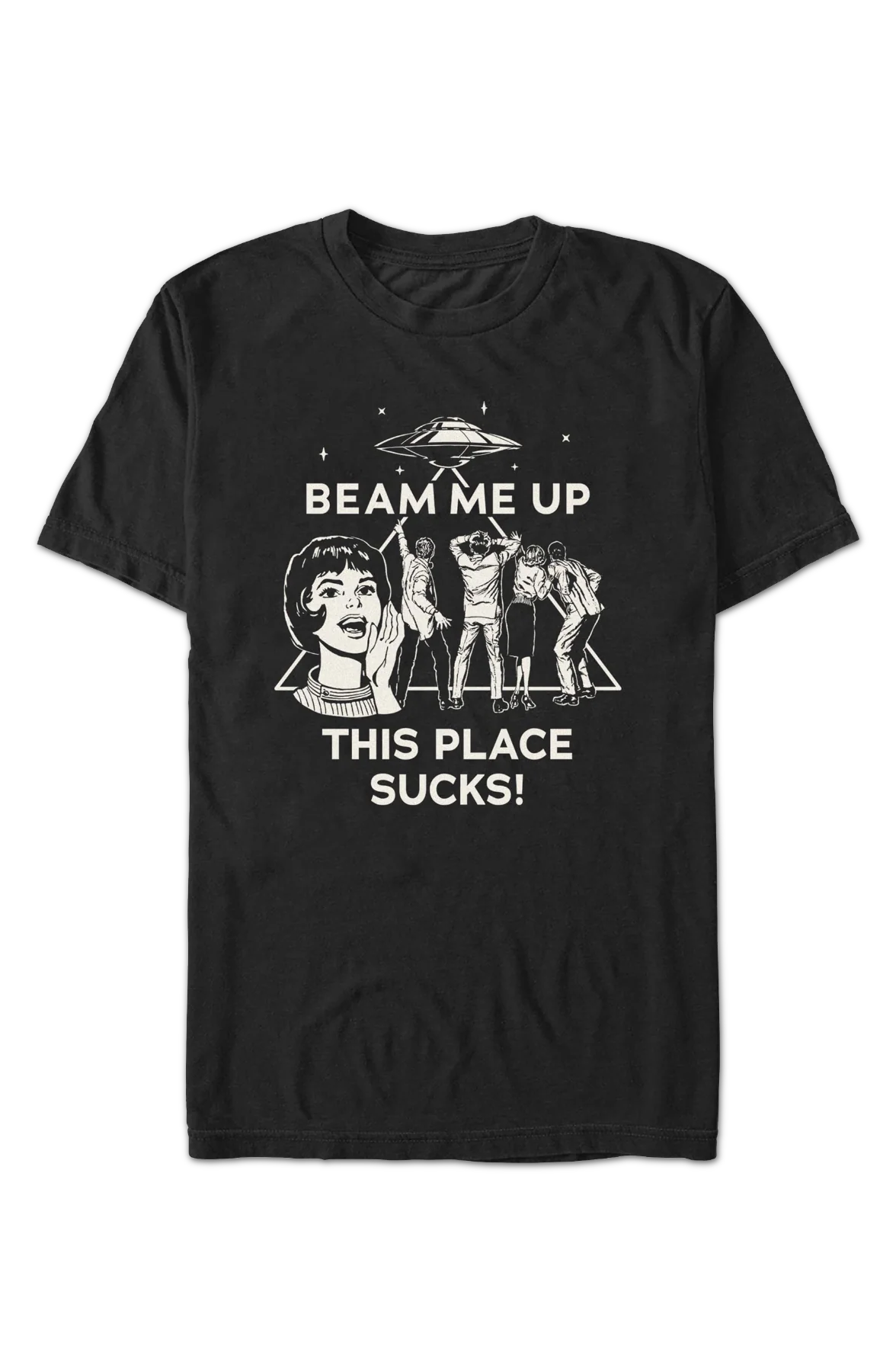 Beam Me Up This Place Sucks Stranger Things T-Shirt - Image 2