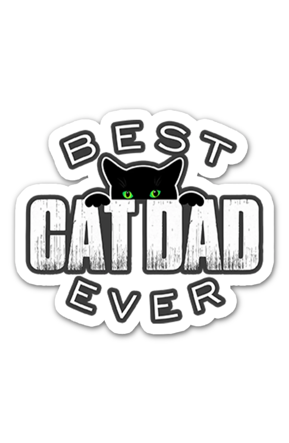 Best Cat Dad Ever 3"x3" Sticker - Image 2