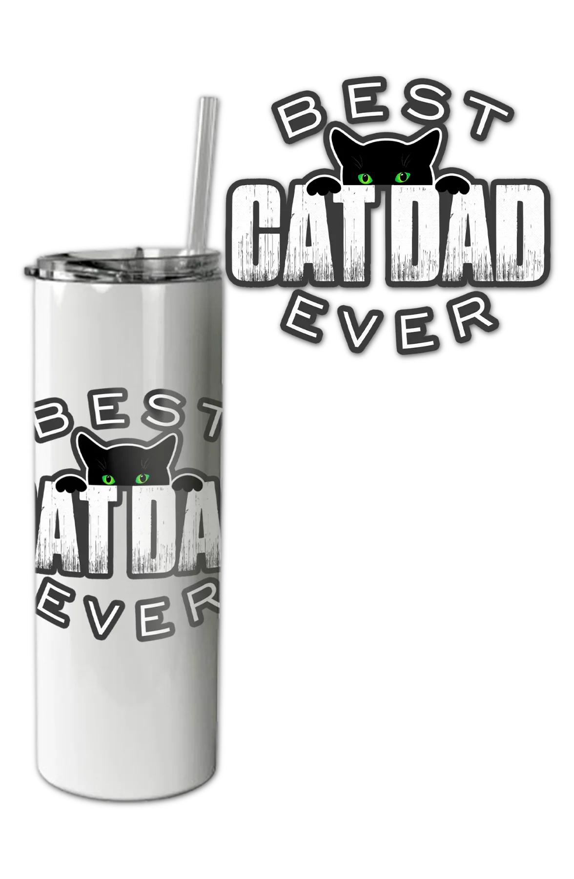 Best Cat Dad Ever Tumbler - Image 2