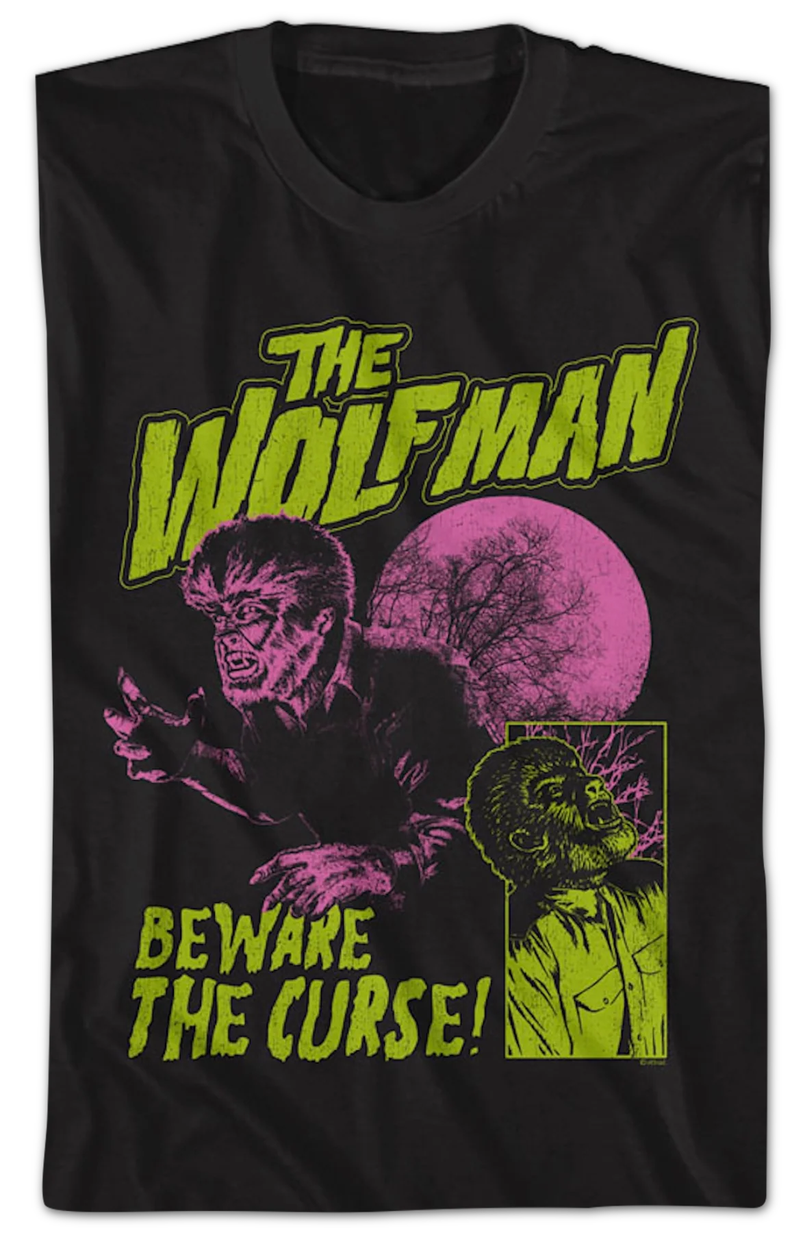 Beware The Curse Wolf Man T-Shirt - Image 2