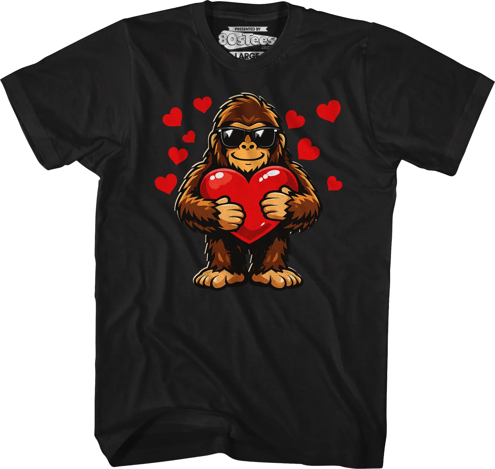 Bigfoot Valentine's Day Heart T-Shirt - Image 4