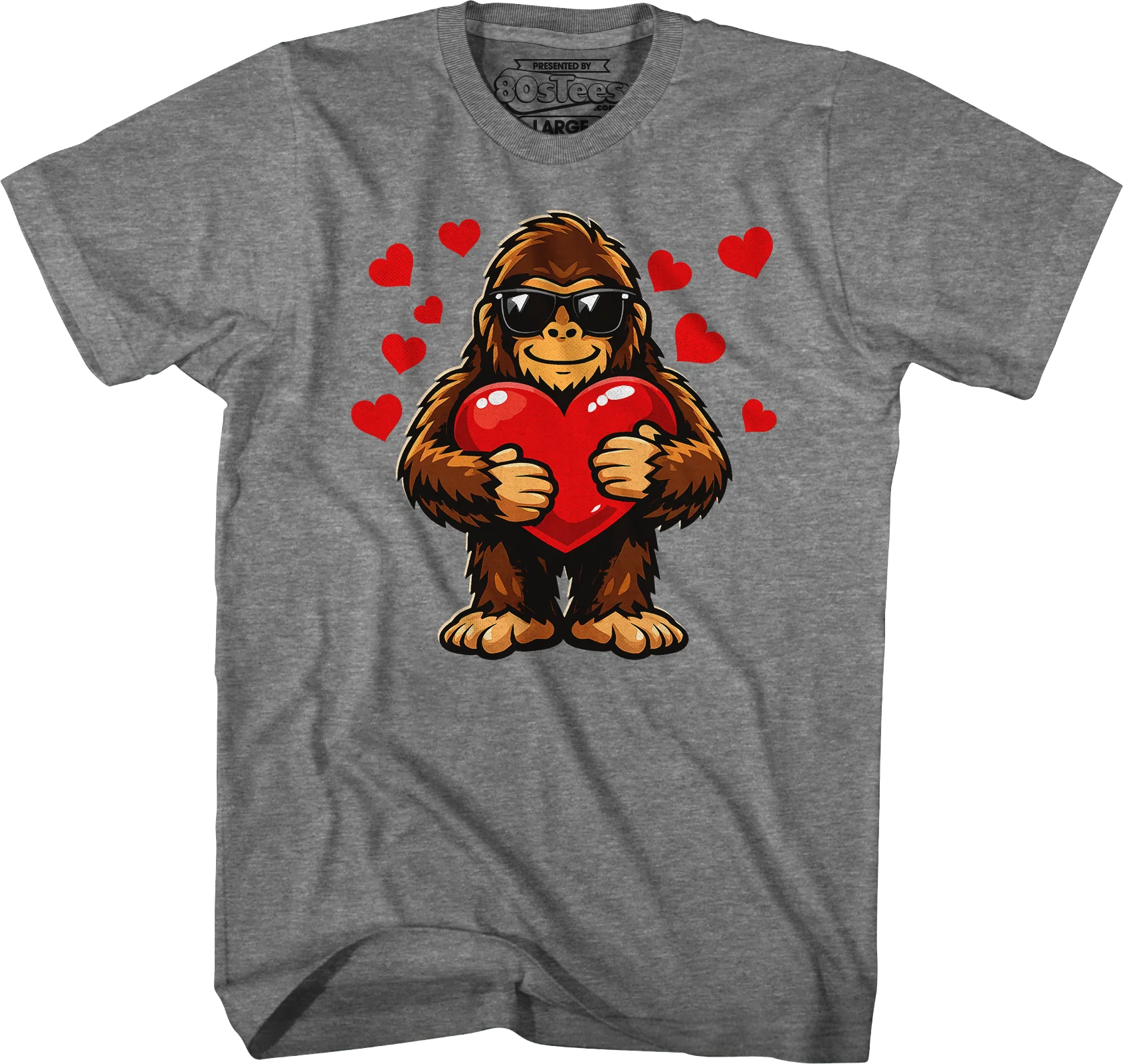 Bigfoot Valentine's Day Heart T-Shirt - Image 5