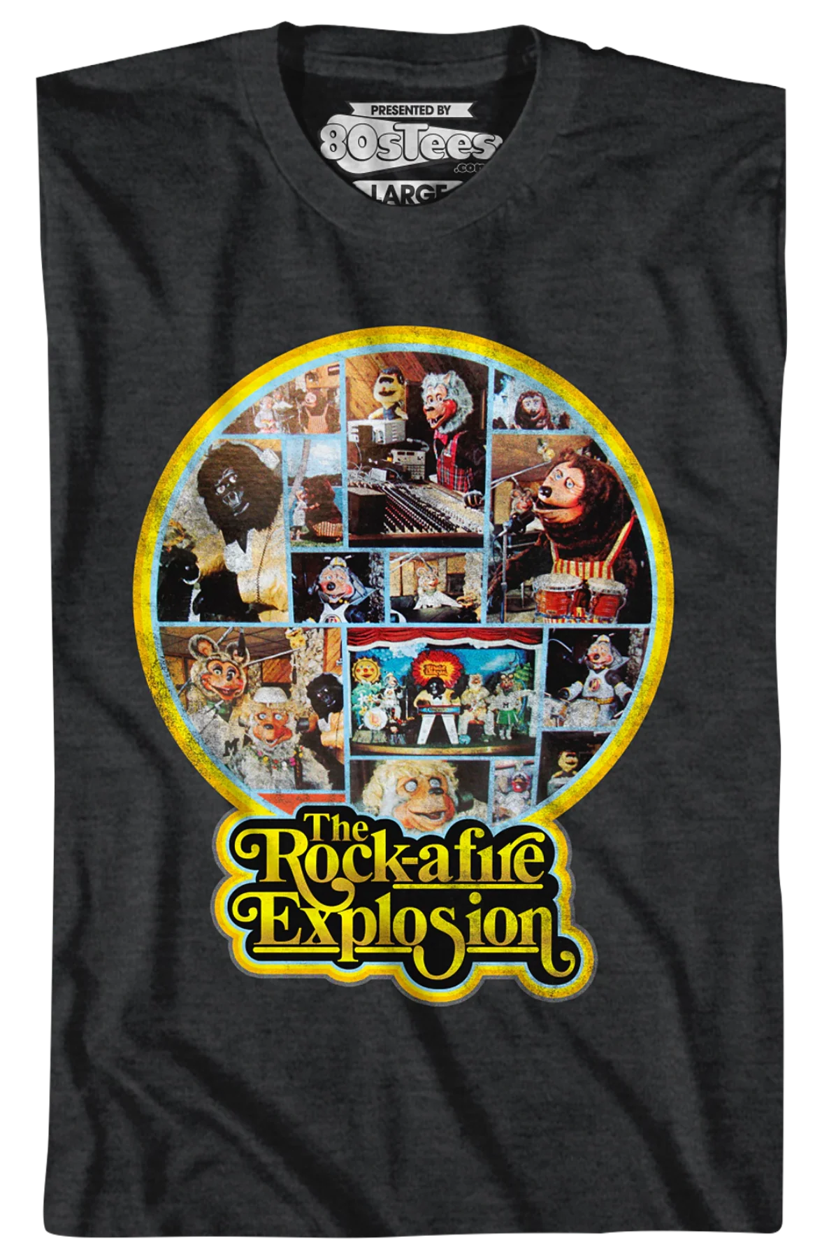 Black 1st Album Back Cover Rock-afire Explosion T-Shirt - Image 2