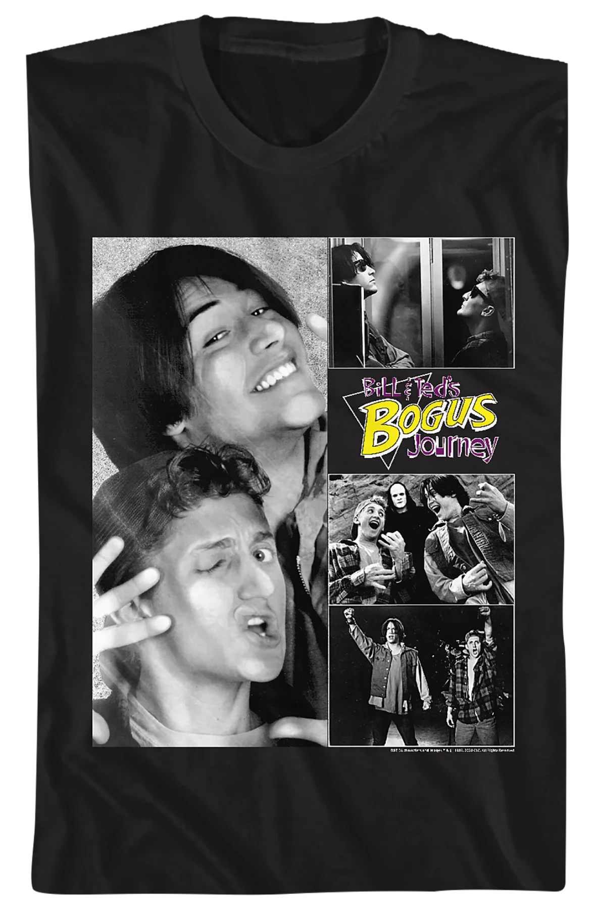 Black and White Collage Bill and Ted's Bogus Journey T-Shirt - Image 2
