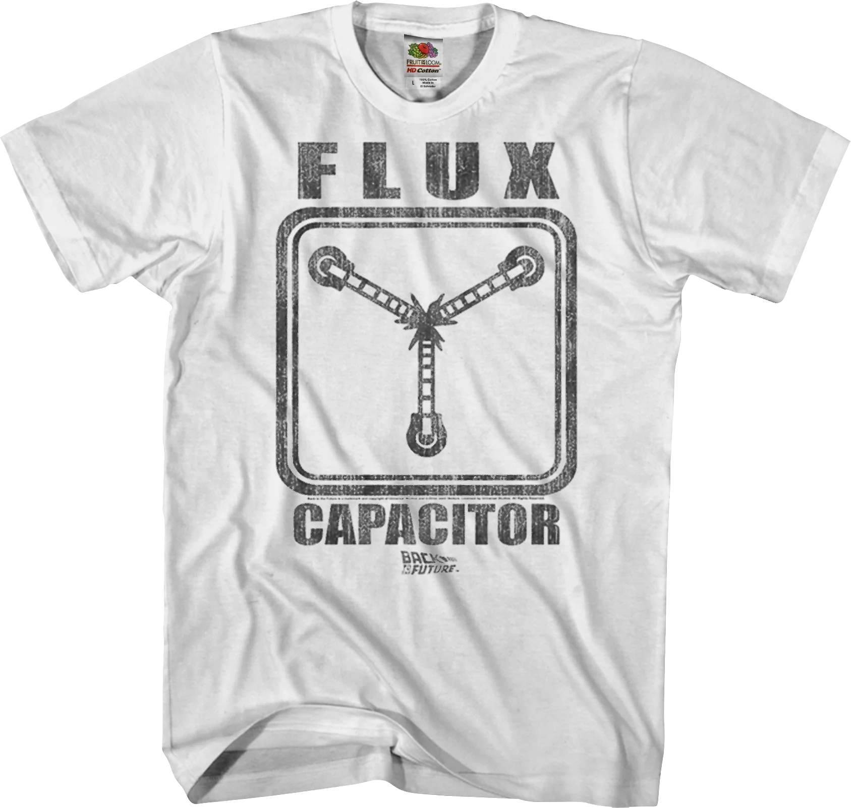 Black and White Flux Capacitor Back To The Future T-Shirt